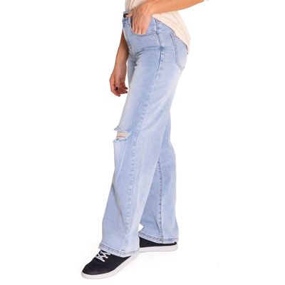 Imagen 2 del producto Jeans Wide Leg Mujer Triblend Stretch Denim Celeste
