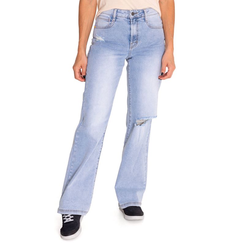 CAT - Jeans Wide Leg Mujer Triblend Stretch Denim Celeste CAT