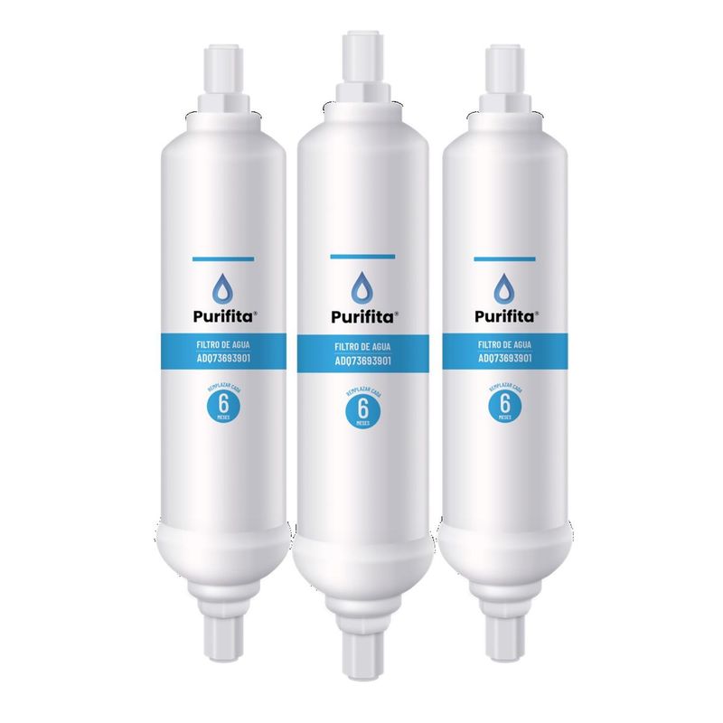 COREAQUA - Filtro de Agua para Refrigerador LG Purifita ADQ73693901 x3