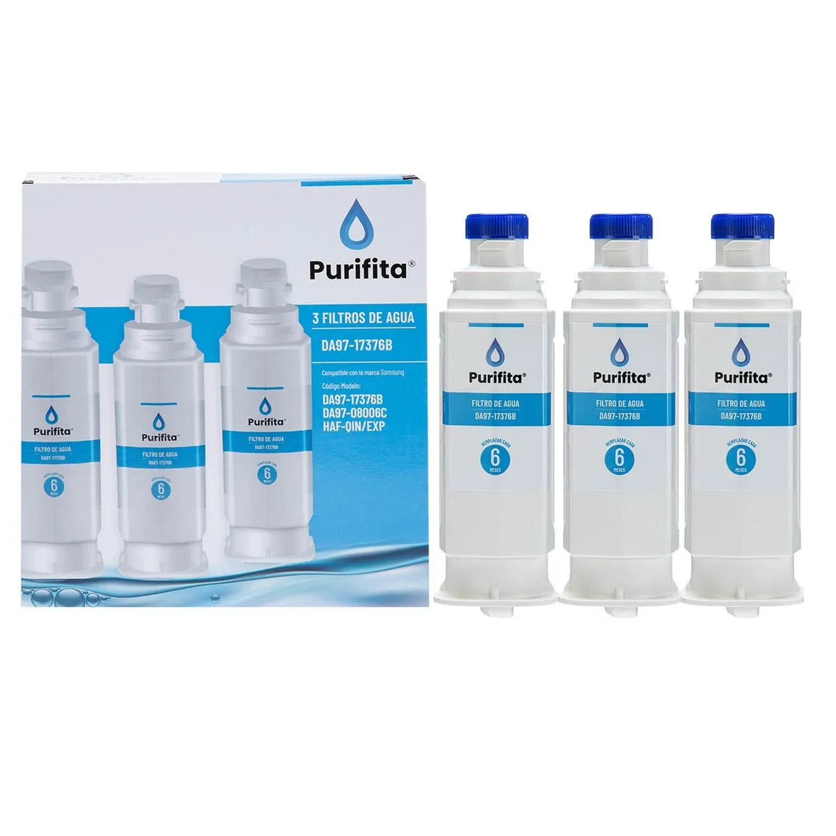 COREAQUA - Filtro Agua Refrigerador Samsung Purifita DA97-17376B Set 3