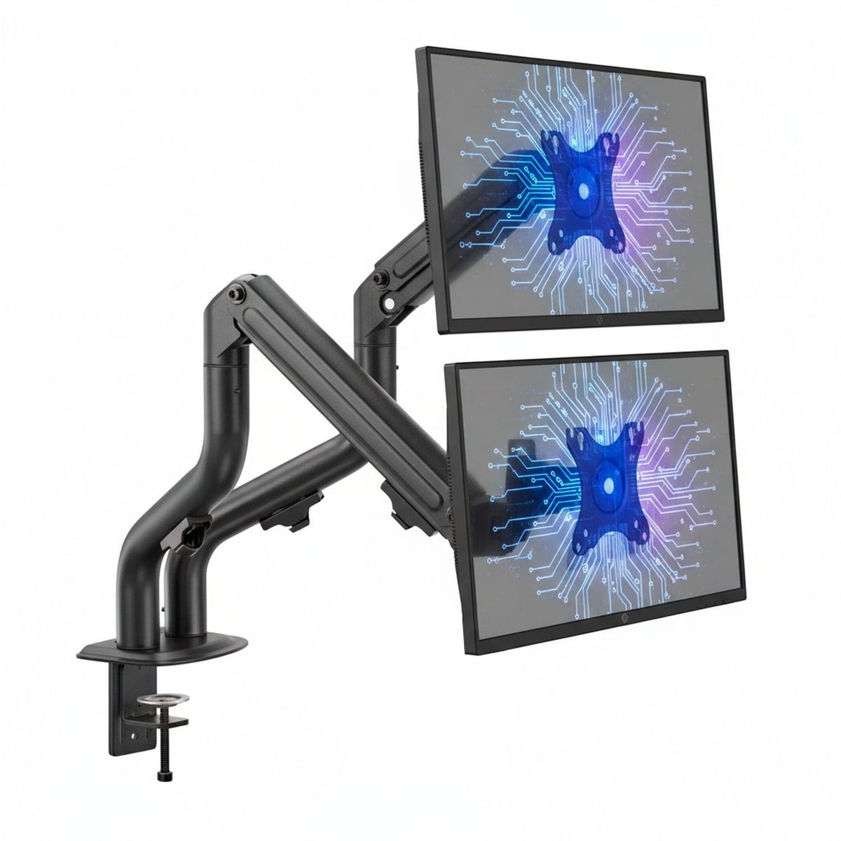 LINKON - Soporte Brazo Doble Para Monitor Escritorio Linkon Ajustable