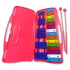 HENDRIX - Metalofono de 25 Tonos+ 2 Baquetas HX0058 Rosado - Rosa
