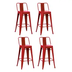 OH MI HOGAR - Pack 4 Taburetes Tolix Rojo
