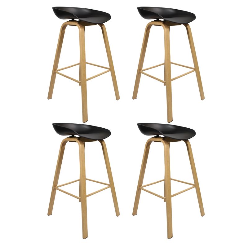 OH MI HOGAR - Pack 4 Taburetes Cup Negro 75cm