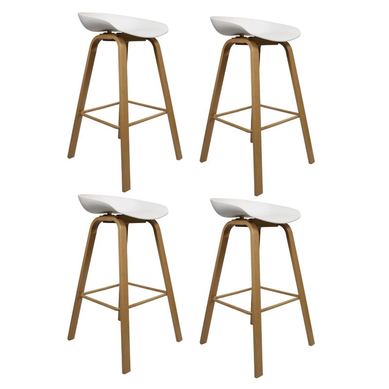 OH MI HOGAR - Pack 4 Taburetes Cup Blanco 75cm