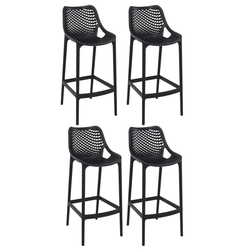 OH MI HOGAR - Pack 4 Taburetes Euro Basic Negros 75cm