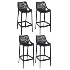 OH MI HOGAR - Pack 4 Taburetes Euro Basic Negros 75cm