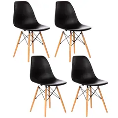 OH MI HOGAR - Pack 4 Sillas Eames Negro