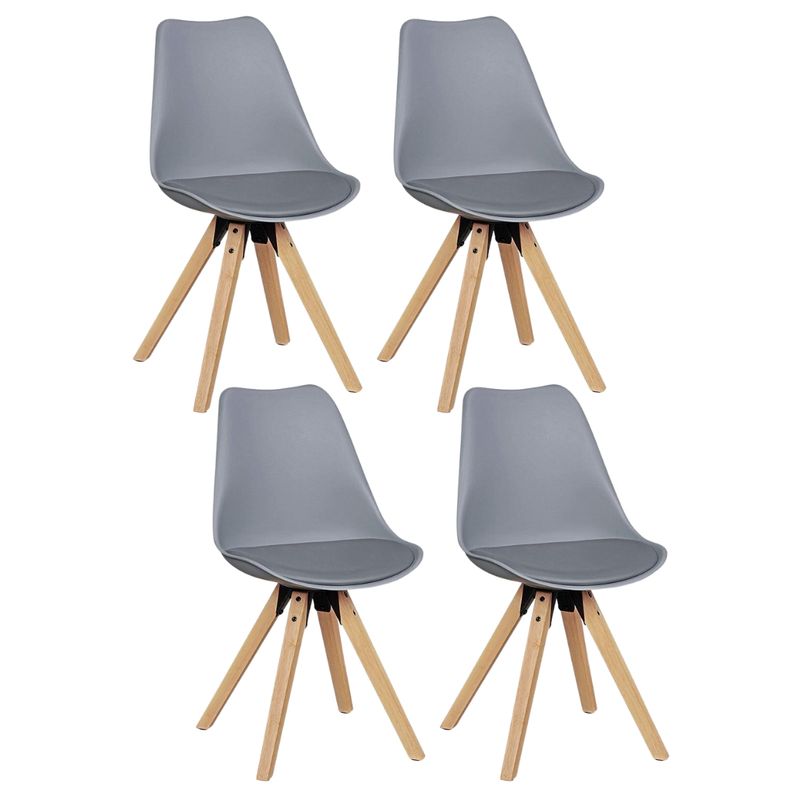 OH MI HOGAR - Pack 4 Sillas Eames Tulip Acolchada Gris