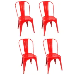 OH MI HOGAR - Pack 4 Sillas Tolix Rojo