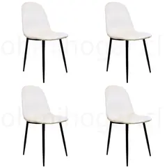 OH MI HOGAR - Pack 4 Sillas Eames VelVet PN Crema