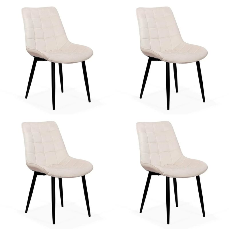 OH MI HOGAR - Pack 4 Sillas Macron Blanco Hueso
