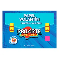 PROARTE - Papel Volantin Colores 55x76cm 9pcs
