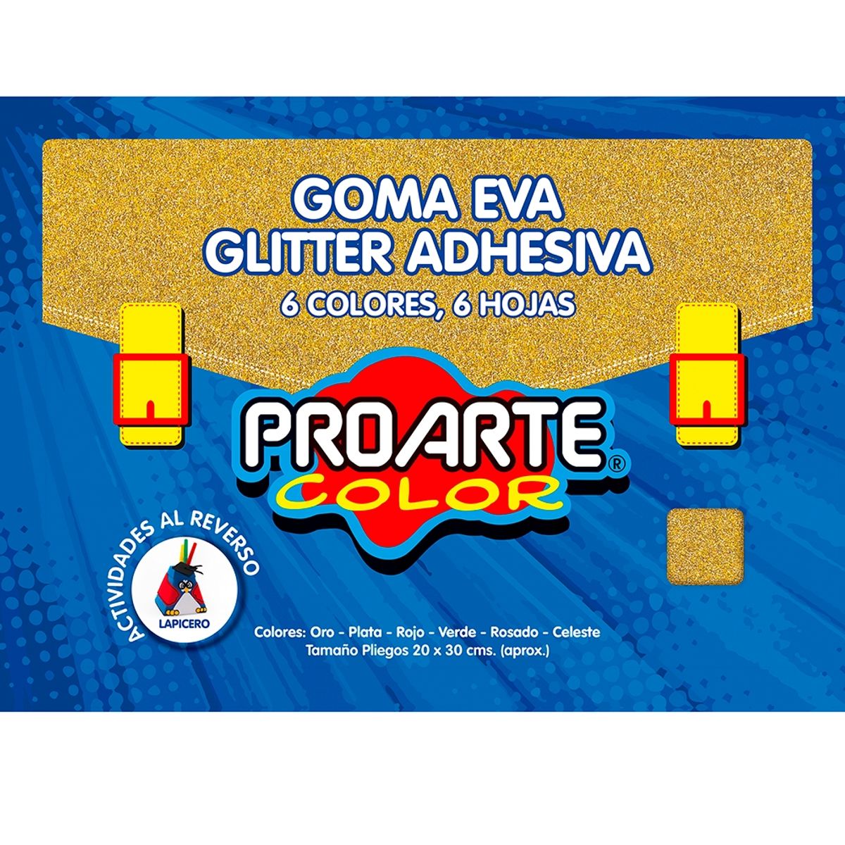 PROARTE - Sticker Autoadhesivo Goma Eva Brillo Colores 20x30cm 6pcs