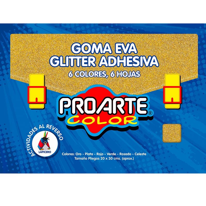 PROARTE - Sticker Autoadhesivo Goma Eva Brillo Colores 20x30cm 6pcs
