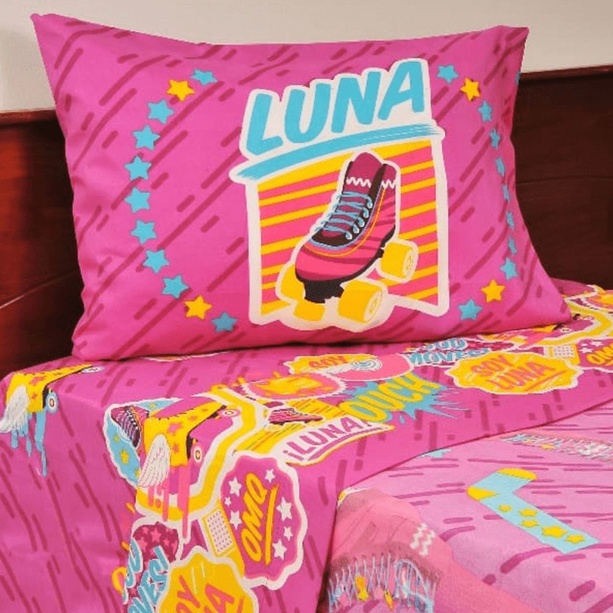 MASHINI - Sábana 1.5 Plazas Microfibra Luna Roller Time