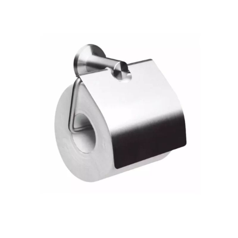 TAUMM - Porta Rollo Papel Higiénico Con Tapa De Acero Inoxidable