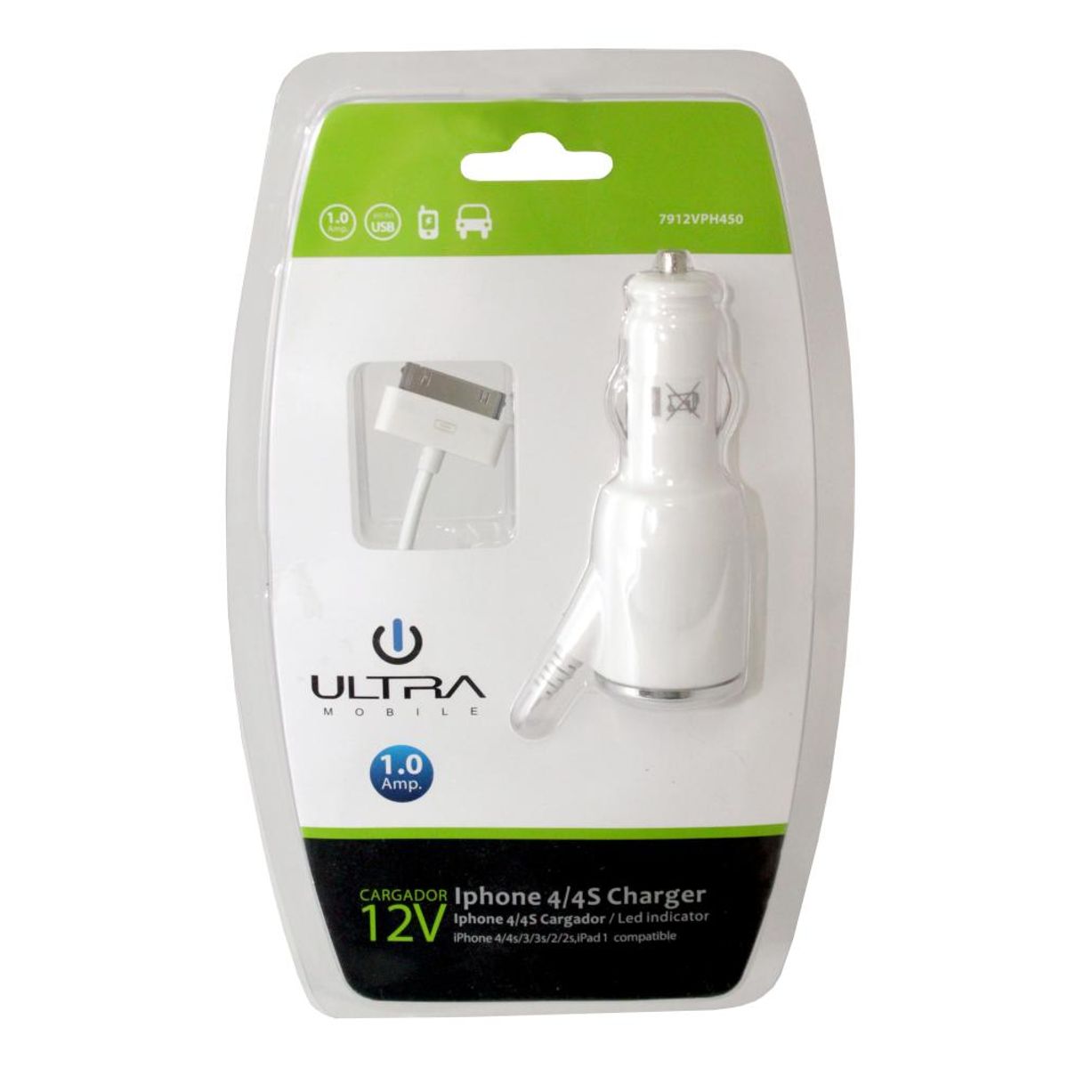 PHILCO - CARGADOR ULTRA VPH450 PARA AUTOS COMPATIBLE CON IPHONE 4