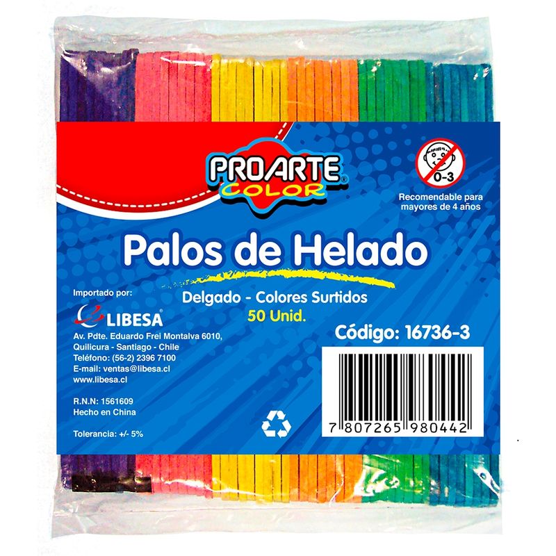 NEWTREE - Bolsa Palos de Helado de Madera Delgados 50pcs