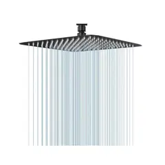 TAUMM - Plato Ducha Cuadrado Acero Inoxidable 20Cm Negro