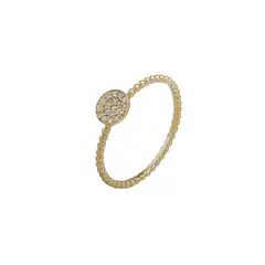 JB JOYAS BARON - Anillo Oro Amarillo 18kt Círculo Diamantes 6 Pts SI/H