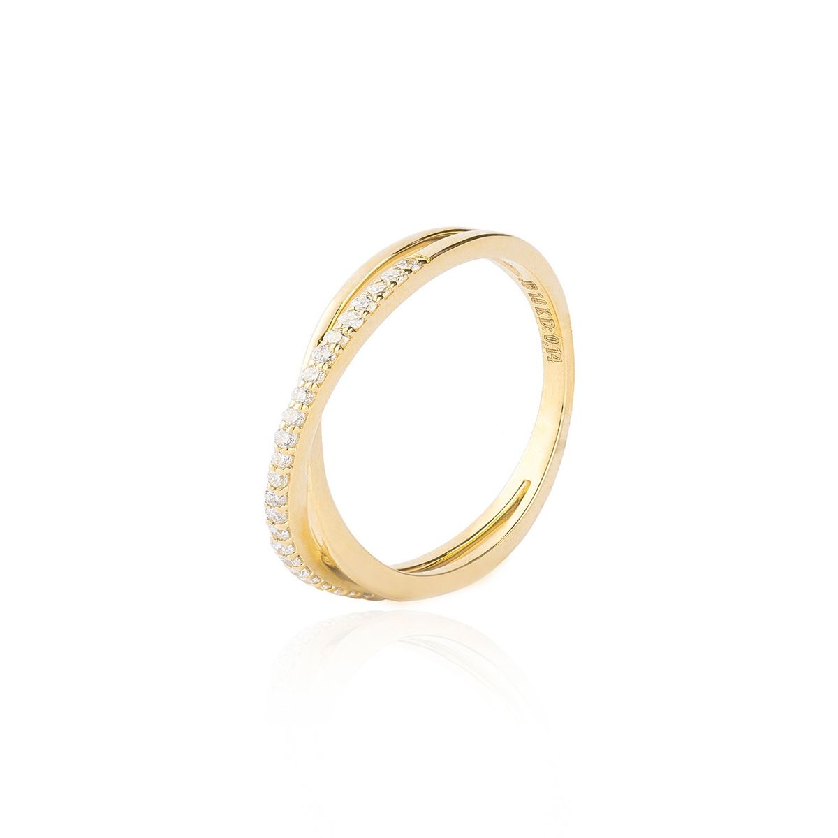 JB JOYAS BARON - Anillo Oro Amarillo 18kt Diamantes Entrelazados 14 Pts  SI/H