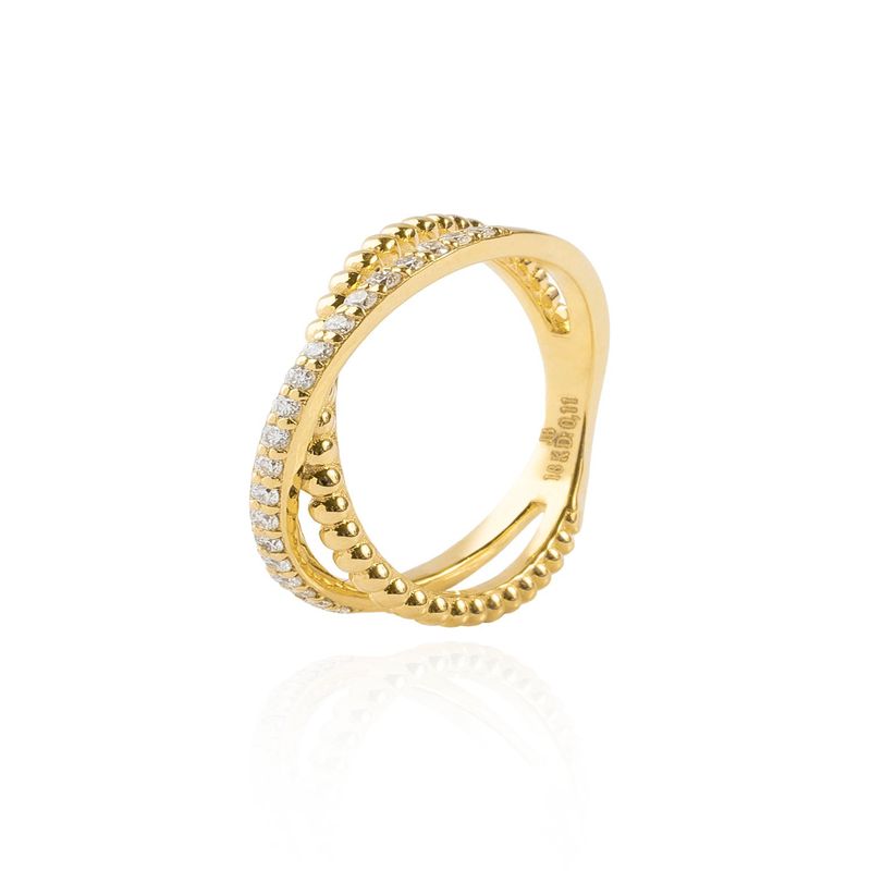 JB JOYAS BARON - Anillo Oro Amarillo 18kt Diamantes de 11 Pts Corte Brillante