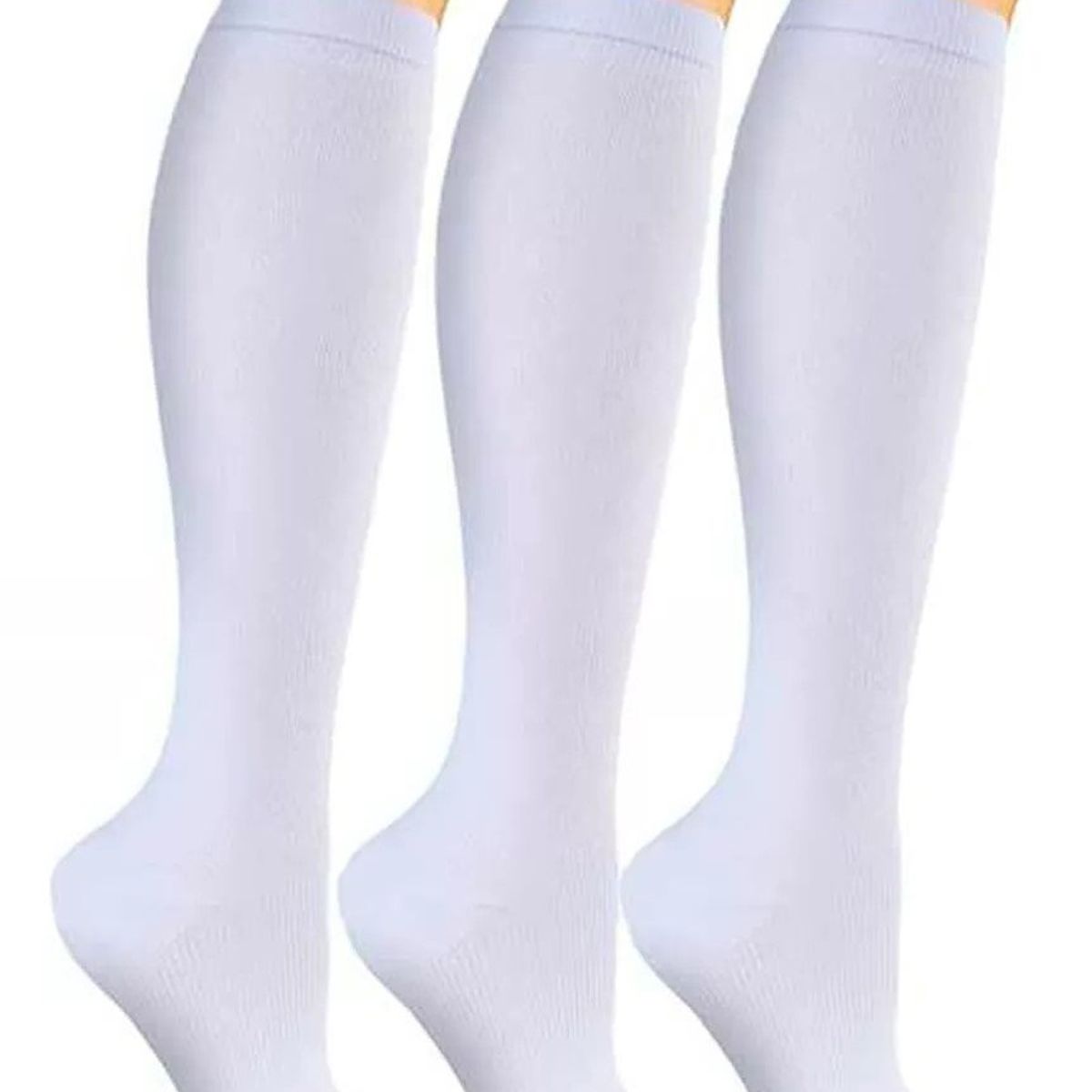 GENERICO - Calcetines Pack 3 U Compresión Anti-varices BlancoTalla L-XL