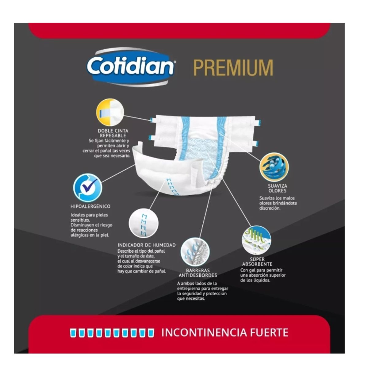 COTIDIAN - Pañales de Adulto Cotidian Premium M.