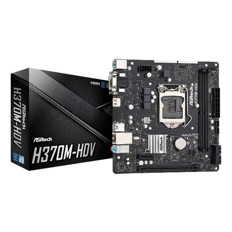 ASROCK - Placa Madre Asrock H370m-Hdv Socket 1151 8, 9 Gen (90-MXBF40-A0UAYZ)