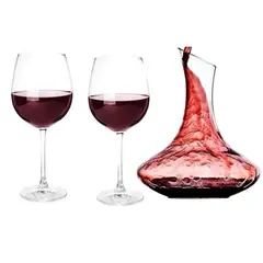 GENERICO - Set Aireador Para Vinos Decantador X2 Copas De Vino Copas