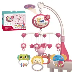 ACTUAL - Móvil Musical Rosado Con Proyector Para Bebés 360