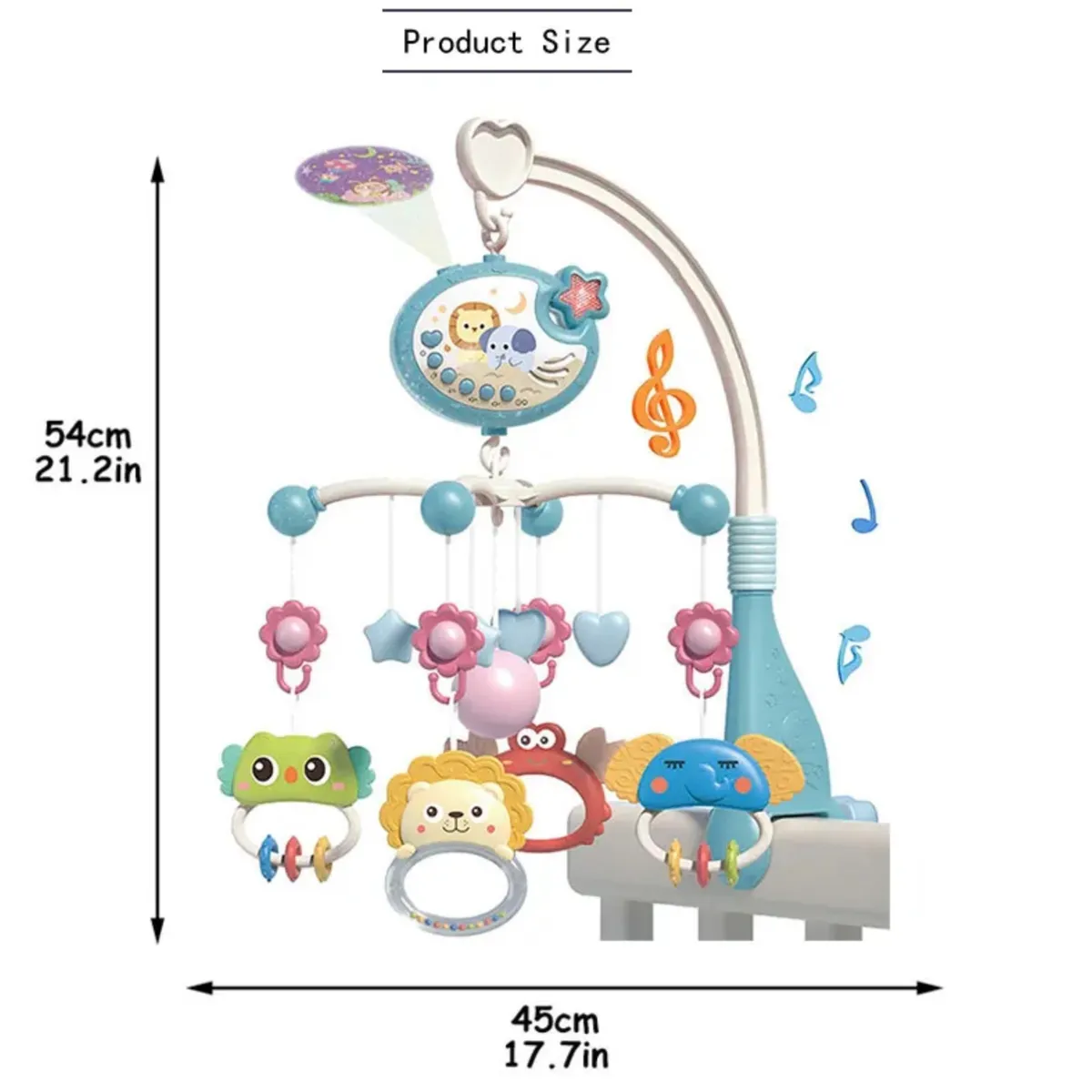 ACTUAL - Móvil Musical Azul 360 Con Proyector Para Bebés