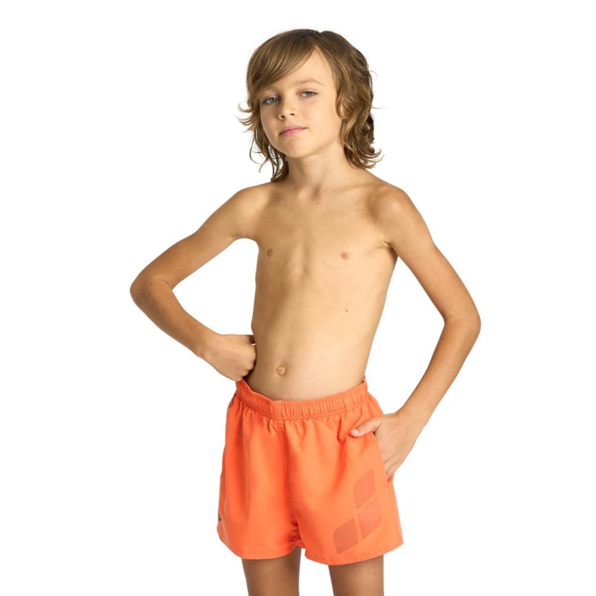 ARENA - Traje de Baño Niño Logo R  Naranjo Arena