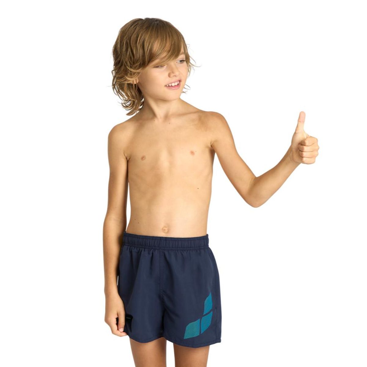 ARENA - Traje de Baño Niño Logo R  Azul Arena