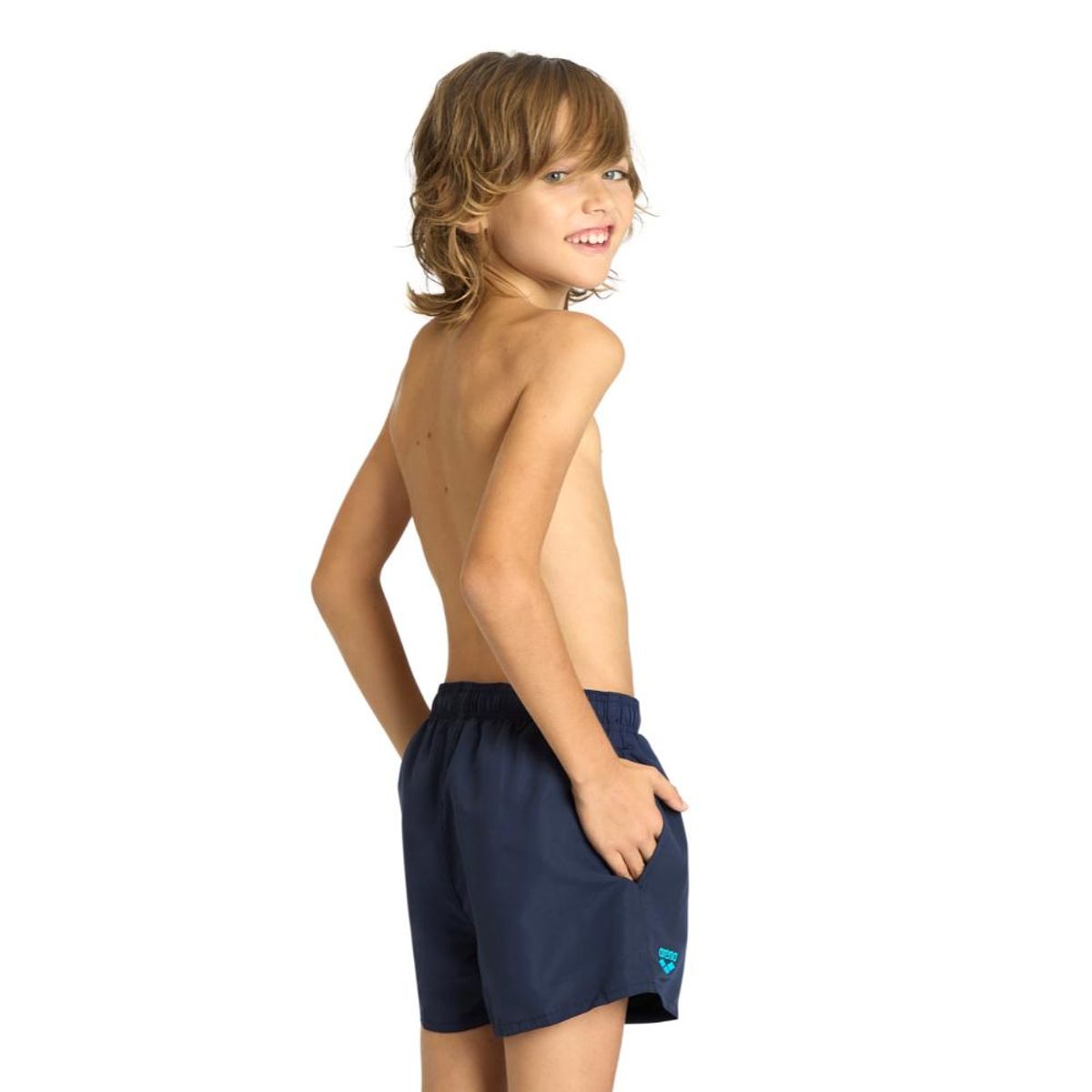 ARENA - Traje de Baño Niño Logo R  Azul Arena