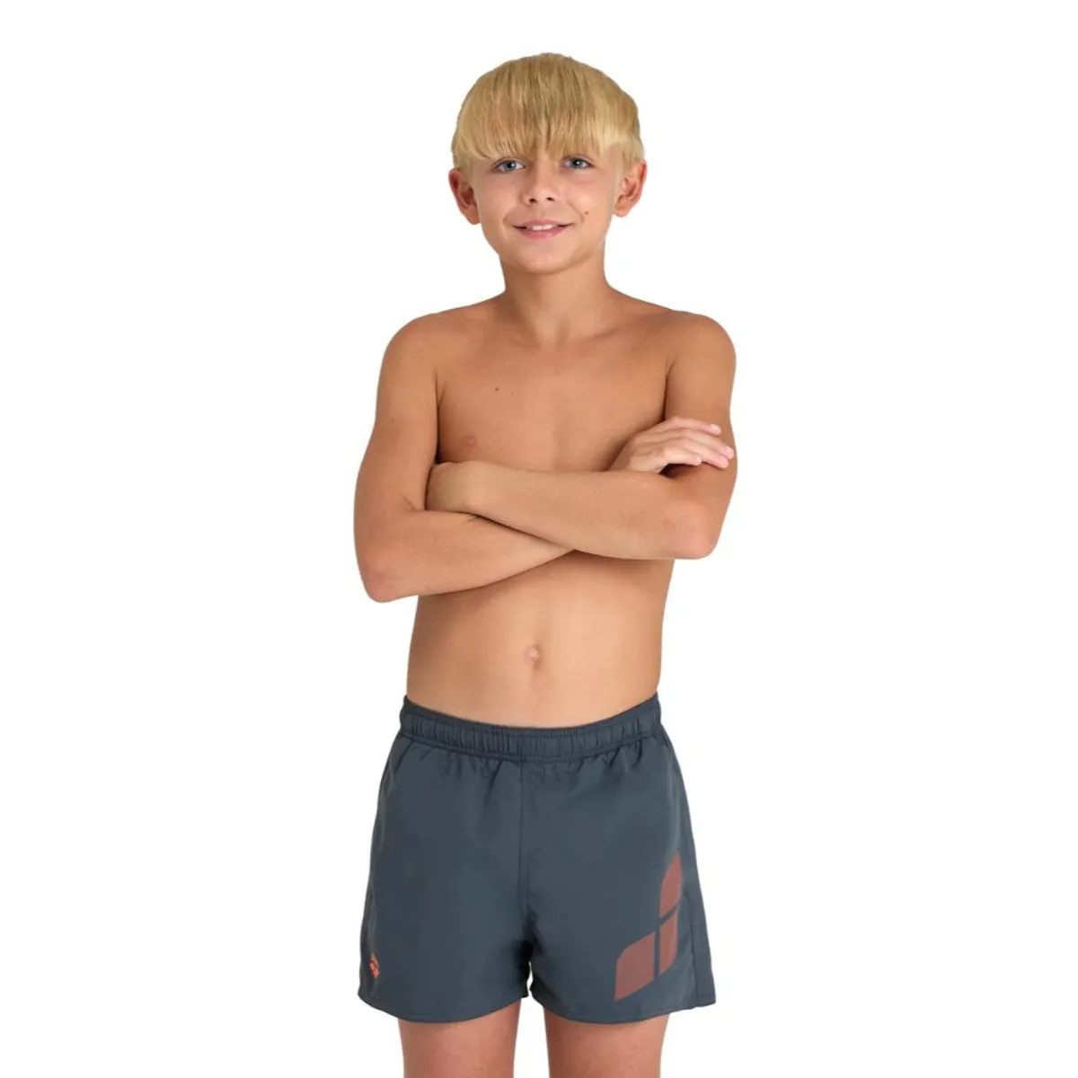 ARENA - Traje de Baño Niño Logo R  Negro Arena