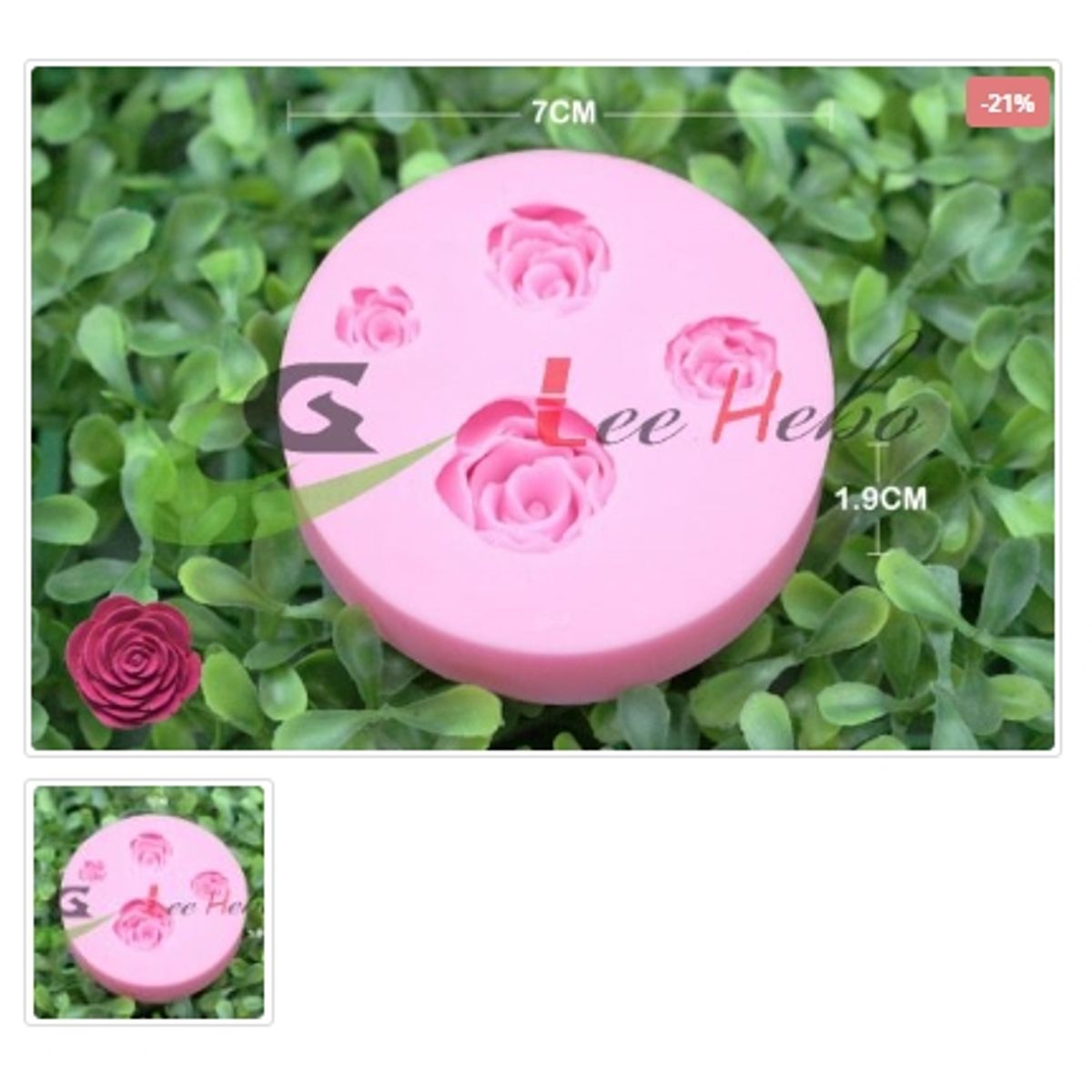 GENERICO - Molde Para Fondant Silicona Forma Rosas Pequeñas