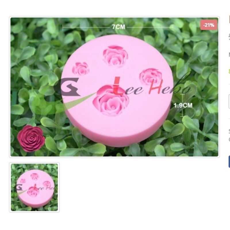 GENERICO - Molde Para Fondant Silicona Forma Rosas Pequeñas