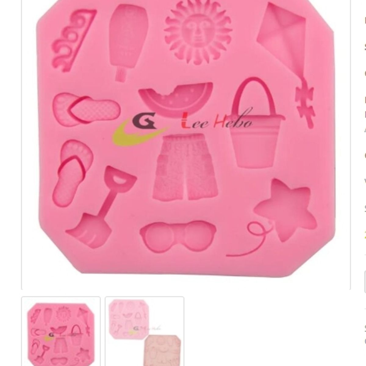 GENERICO - Molde Para Fondant Silicona Forma Short Sol Balde