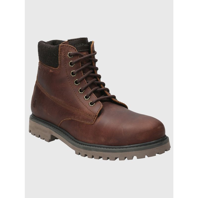 HUSH PUPPIES - Botin Cuero Hombre Negam Rojo HUSH PUPPIES
