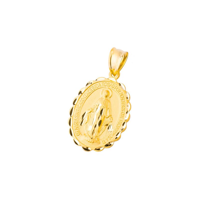 JB JOYAS BARON - Colgante de Oro 18kt Virgen Milagrosa 28x19mm