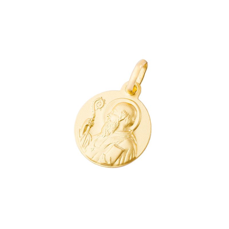 JB JOYAS BARON - Colgante de Oro 18kt Escapulario San Benito 12mm