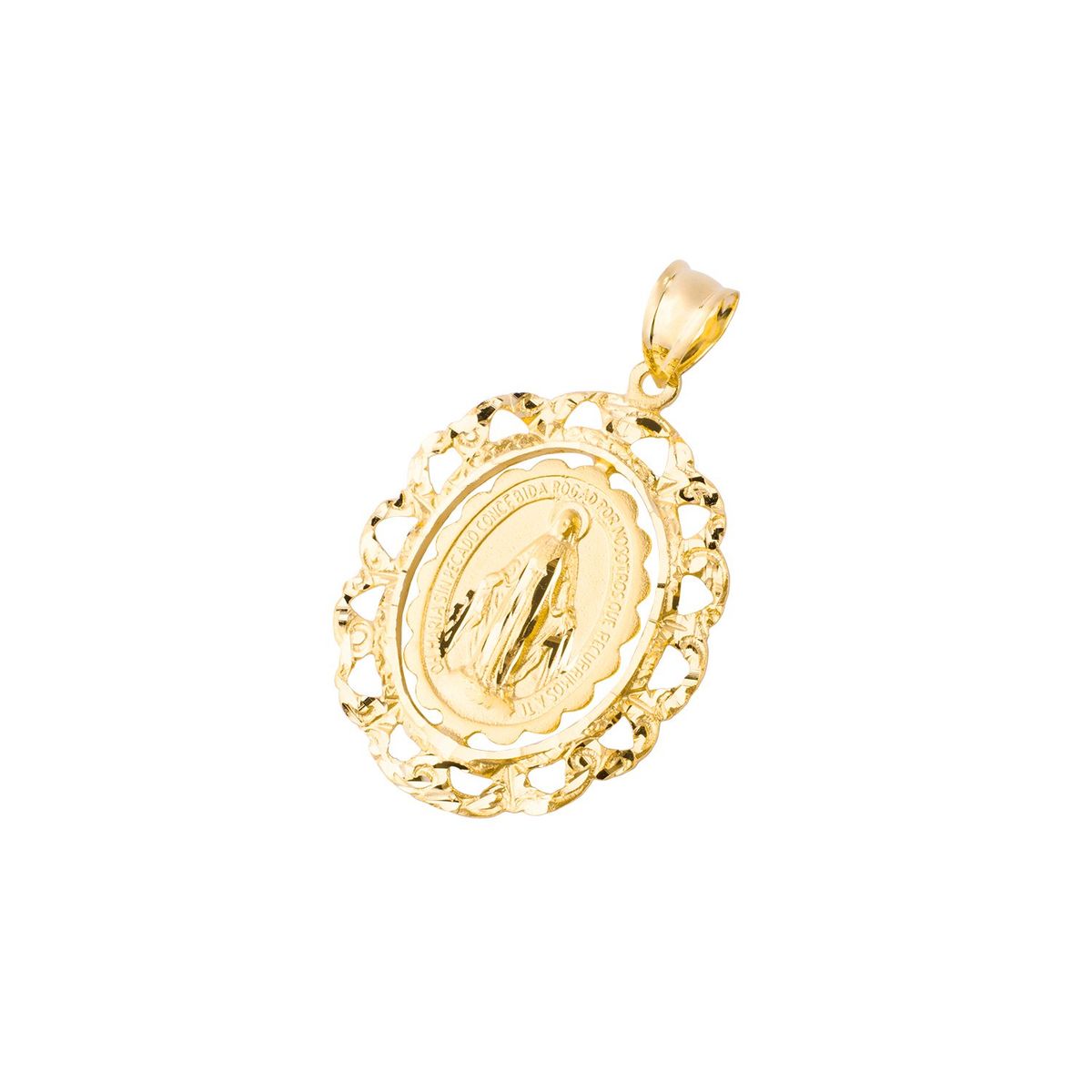 JB JOYAS BARON - Colgante de Oro 18kt Virgen Milagrosa 30x25mm