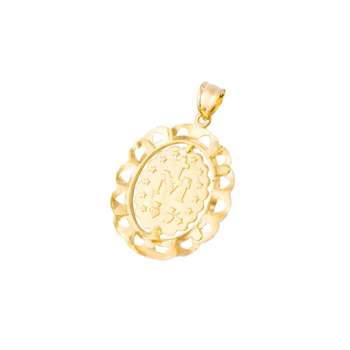 JB JOYAS BARON - Colgante de Oro 18kt Virgen Milagrosa 30x25mm