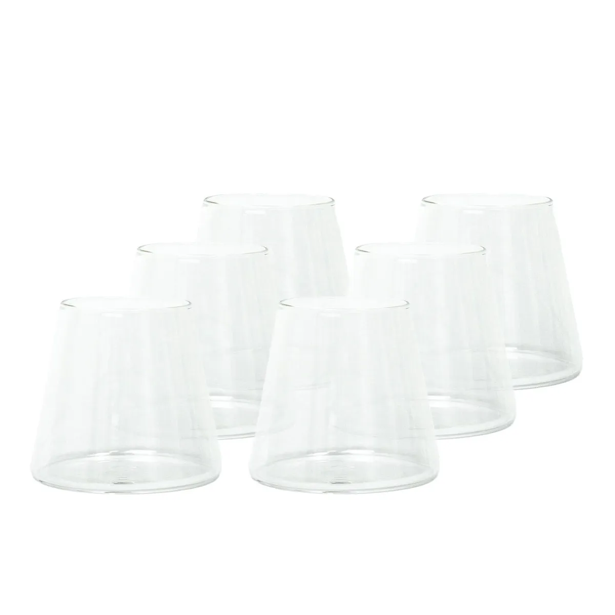 SIMPLIT - Set 6 Vasos de Vidrio Estilo Japonés 320 ml Simplit