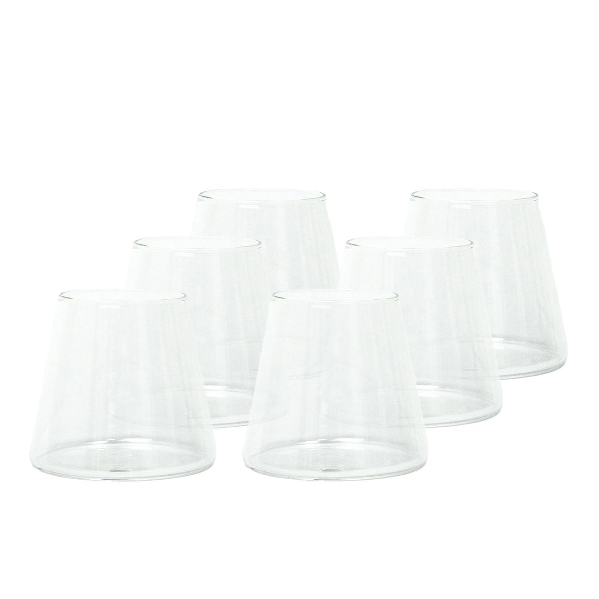 SIMPLIT - Set 6 Vasos de Vidrio Estilo Japonés 320 ml Simplit