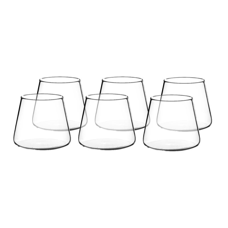 SIMPLIT - Set 6 Vasos de Vidrio Estilo Japonés 320 ml Simplit