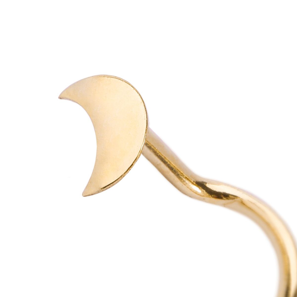 JB JOYAS BARON - Aro Piercing de Oro 9kt Media Luna