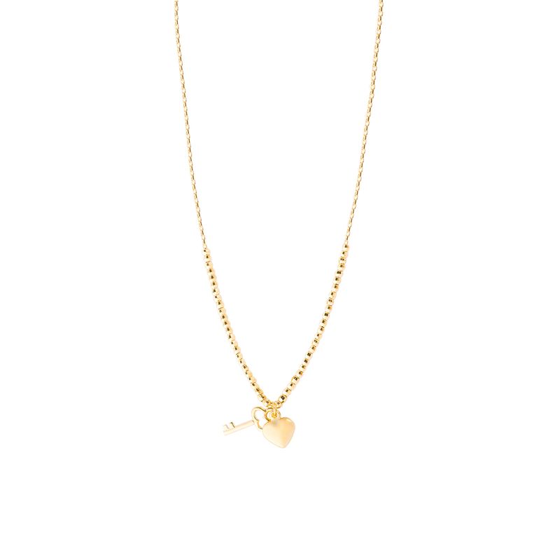JB JOYAS BARON - Collares de Oro 18kt Modelo Corazón y llave Colgante
